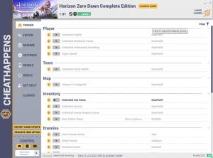 Horizon Zero Dawn: Complete Edition Trainer for PC game version v1.01