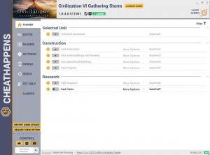 Sid Meier’s Civilization 6 Trainer for PC game version v1.0.4.8 511961 Gathering Storm