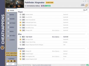 Pathfinder: Kingmaker Trainer for PC game version v2.1.0k Definitive edition