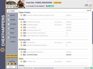 Total War: THREE KINGDOMS Trainer for PC game version v1.6.0 Build 15165.2068647