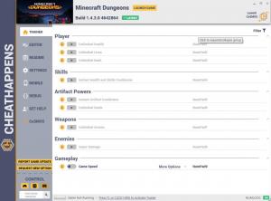 Minecraft Dungeons Trainer for PC game version Build 4642864 / 4640940