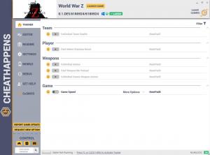World War Z Trainer for PC game version v0.1.DEV.6180924 / 6180924
