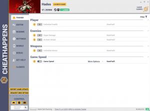 Hades Trainer for PC game version v1.35966 64-BIT