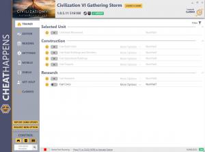 Sid Meier’s Civilization 6 Trainer for PC game version v1.0.5.11 516180 Gathering Storm
