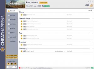 Iron Harvest Trainer for PC game version v1.0.1.1647 rev. 38869