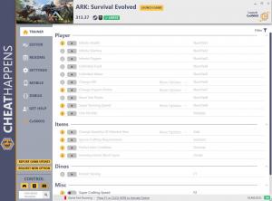 ARK: Survival Evolved Trainer for PC game version v313.37