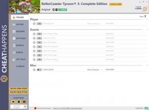 RollerCoaster Tycoon 3 Complete Edition Trainer for PC game version v1.0