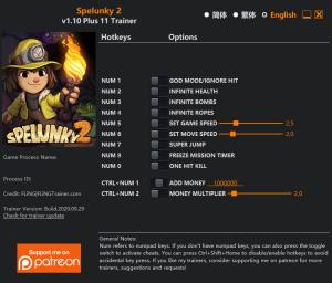 Spelunky 2 Trainer for PC game version v1.10