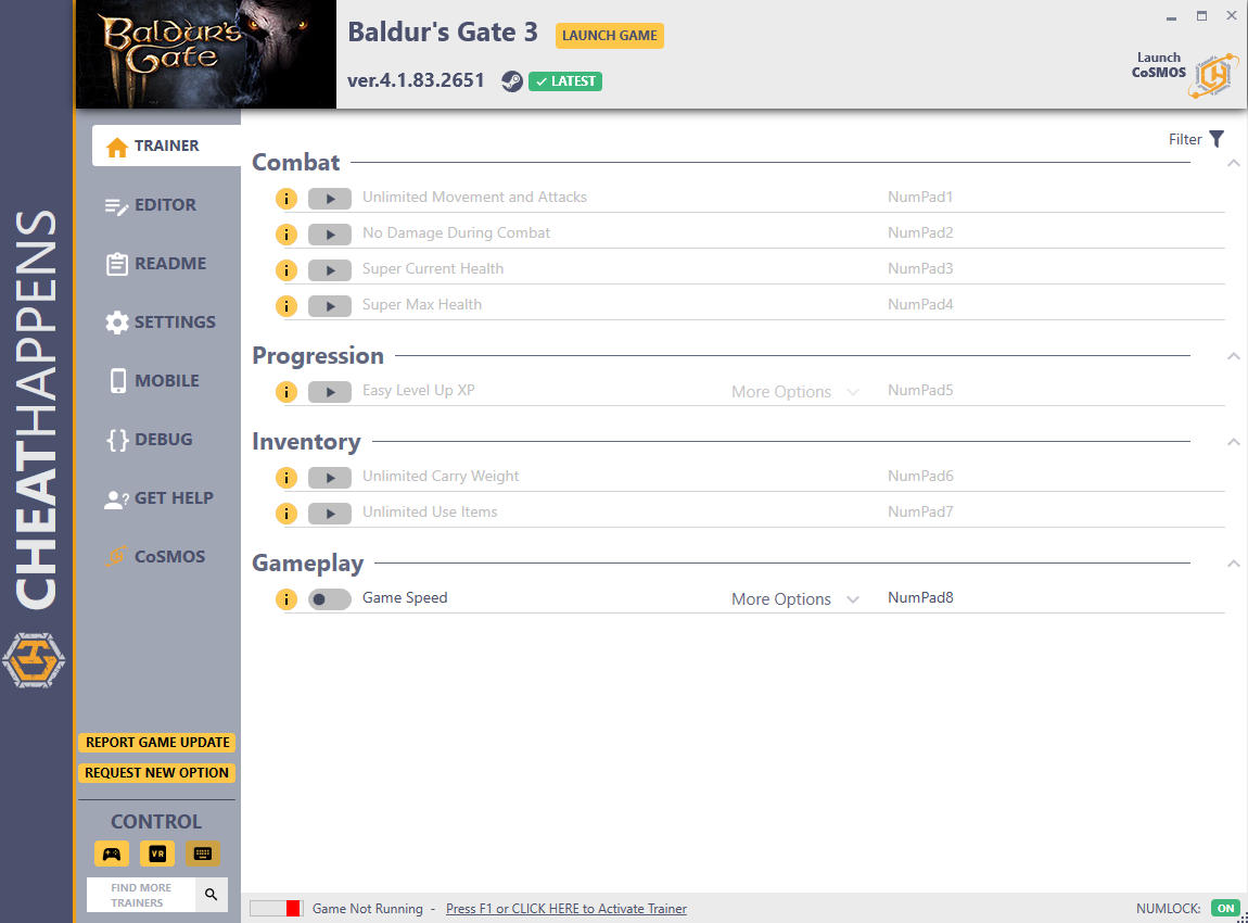Baldur's Gate 3 Trainer +19 v4.1.83.2651 (Cheat Happens) .