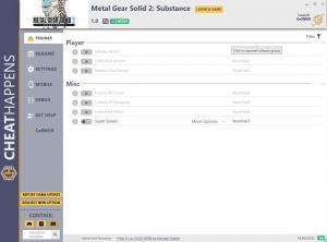 Metal Gear Solid 2: Substance Trainer for PC game version v1.0