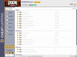 DOOM Eternal Trainer for PC game version v10.20.2020