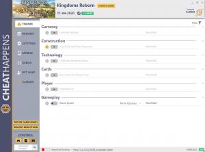 Kingdoms Reborn Trainer for PC game version v1.0