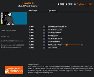 Haydee 2 Trainer for PC game version v1.0.2