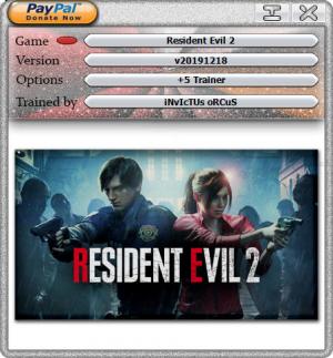 Resident Evil 2 Remake Trainer for PC game version v20191218