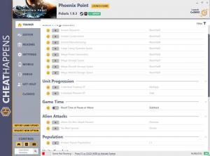 Phoenix Point Trainer for PC game version Polaris 1.9.3