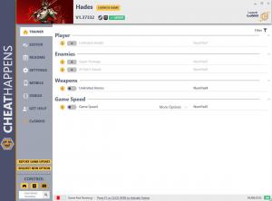 Hades  Trainer for PC game version v1.37332 64-BIT