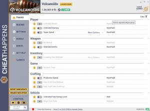 Volcanoids Trainer for PC game version v1.24.507.0 f5