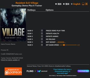 Resident Evil Village Trainer for PC game version Gameplay Demo
