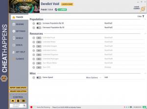 Derelict Void Trainer for PC game version v1.0.4