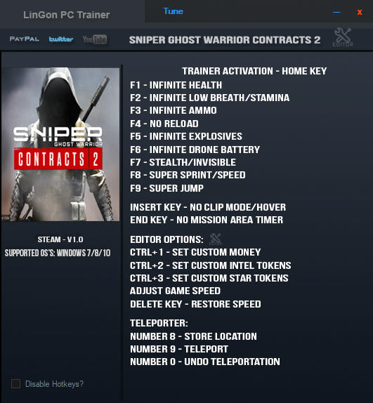 sniper ghost warrior 2 trainer