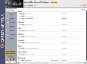 Anima: The Reign of Darkness Trainer for PC game version v1.0.0