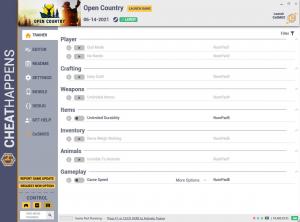 Open Country Trainer for PC game version v1.0