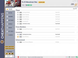 Ys IX: Monstrum Nox Trainer for PC game version v1.0.4