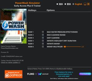 PowerWash Simulator Trainer for PC game version Early Access 2021.07.08