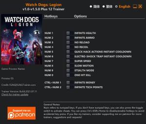 Watch Dogs: Legion Trainer for PC game version v1.5.0