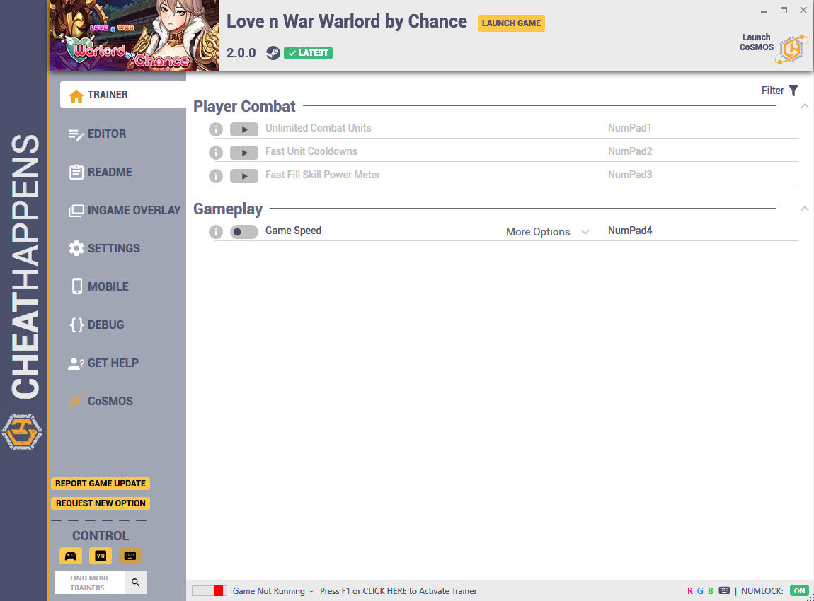 Love N War Warlord By Chance Trainer 14 V2 0 0 Cheat Happens Game Trainer Download Pc Cheat Codes