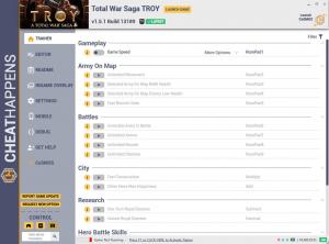 Total War Saga: TROY Trainer for PC game version v1.5.1 Build 13189
