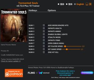 Tormented Souls Trainer for PC game version v1.0