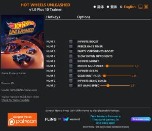 Hot Wheels Unleashed Trainer for PC game version v1.0