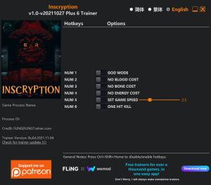Inscryption Trainer for PC game version v1.0