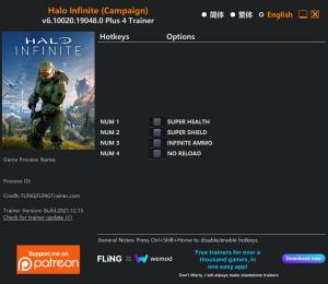 Halo Infinite Trainer for PC game version v6.10020.19048.0