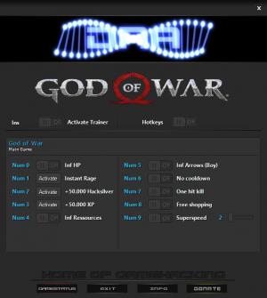 God of War Trainer for PC game version v1.04
