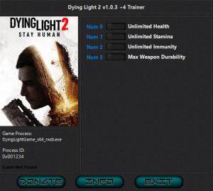Dying Light 2 Stay Human Trainer for PC game version v1.0.3