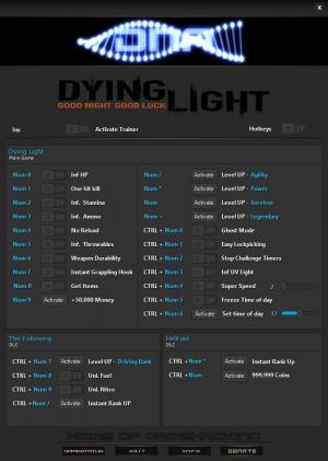 Dying Light: The Following Trainer for PC game version v1.48.0