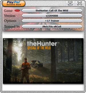 theHunter: Call of the Wild Trainer for PC game version v2204008