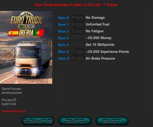 Euro Truck Simulator 2 Trainer for PC game version v1.43.3.40