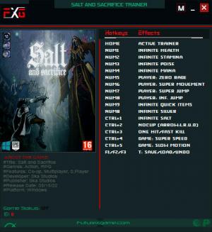 Salt and Sacrifice Trainer for PC game version v1.0.0.4