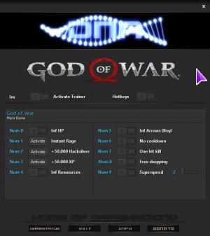 God of War Trainer for PC game version v1.0.475.7534