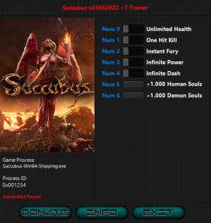 Succubus  Trainer for PC game version v09.07.2022