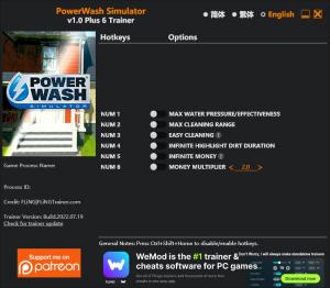 PowerWash Simulator Trainer for PC game version v1.0