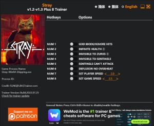 Stray Trainer for PC game version v1.3