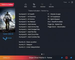 Sniper: Ghost Warrior 3 Trainer for PC game version v1.04