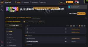 JoJo's Bizarre Adventure: All Star Battle R Trainer for PC game version September 08, 2022