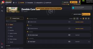 Zombie Cure Lab Trainer for PC game version v0.15.11