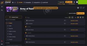 Army of Ruin Trainer for PC game version ORIGINAL