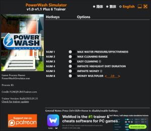 PowerWash Simulator Trainer for PC game version v1.1